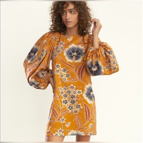 Ulla Johnson Claudine Dress 100% Silk Amber Size 0